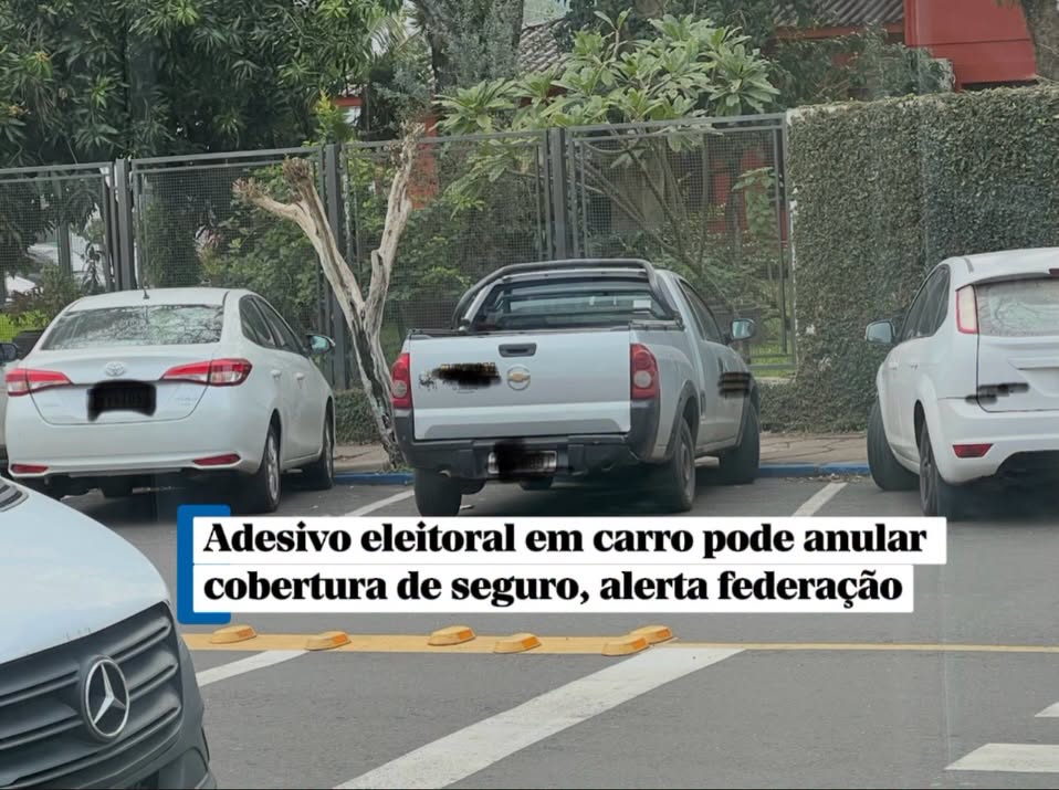 Adesivo eleitoral em carro pode anular cobertura de seguro, alerta federação
