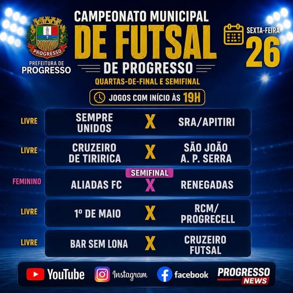 AGORA É, QUEM PERDER ESTÁ FORA DO MUNICIPAL DE FUTSAL!