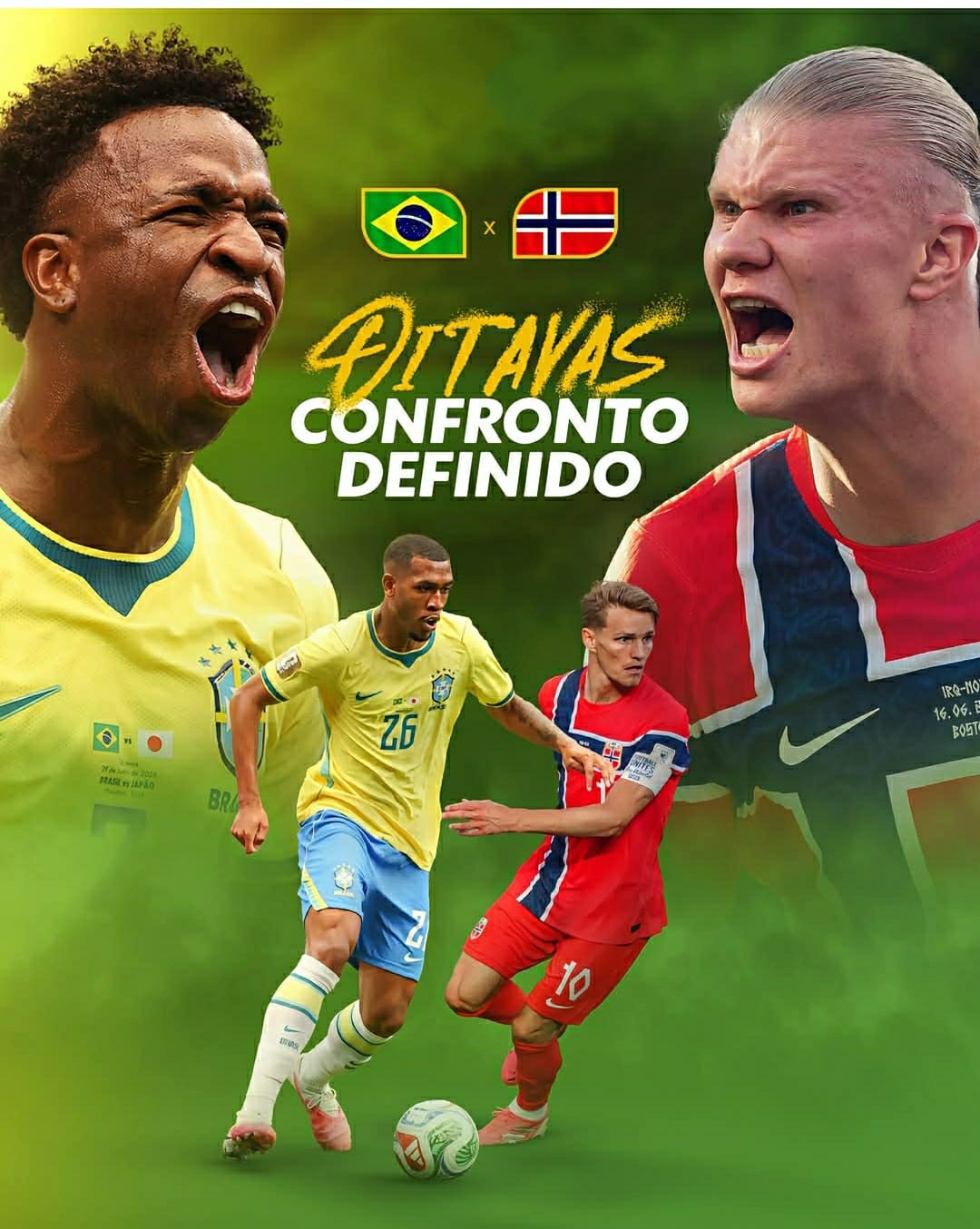 Brasil x Noruega nas oitavas de final da Copa do Mundo