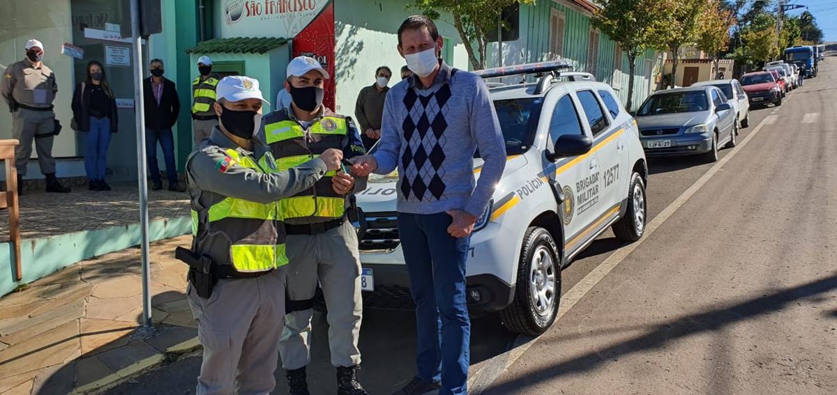 Brigada Militar de Pouso Novo e Marques de Souza recebe viatura