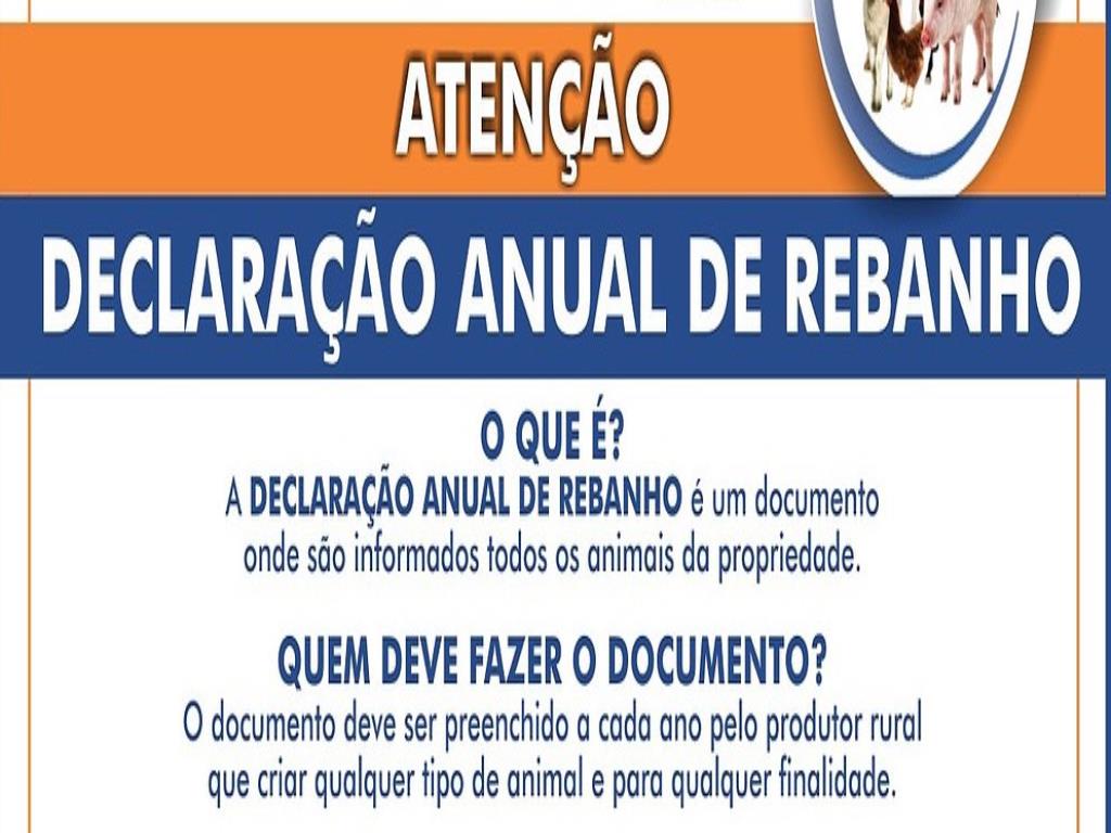 Declaração anual de rebanho com prazo de 22 até 31 de Julho