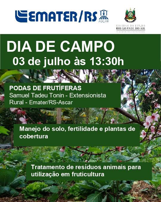 Dia de Campo em Progresso vai reunir agricultores para troca de conhecimentos sobre fruticultura e manejo de solo