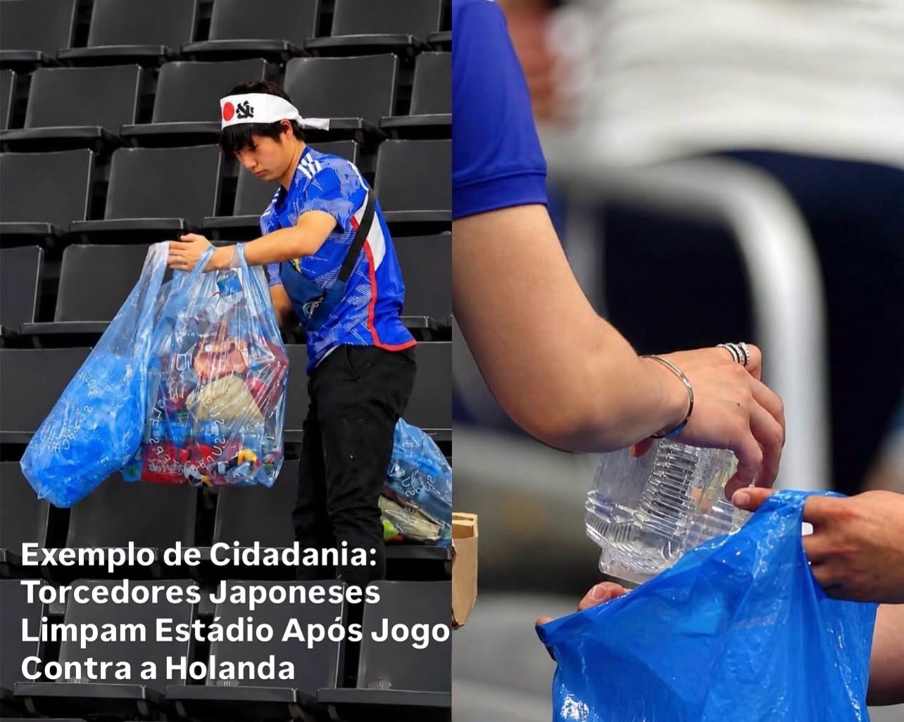 Exemplo de Cidadania: Torcedores Japoneses Limpam Estádio Após Jogo Contra a Holanda