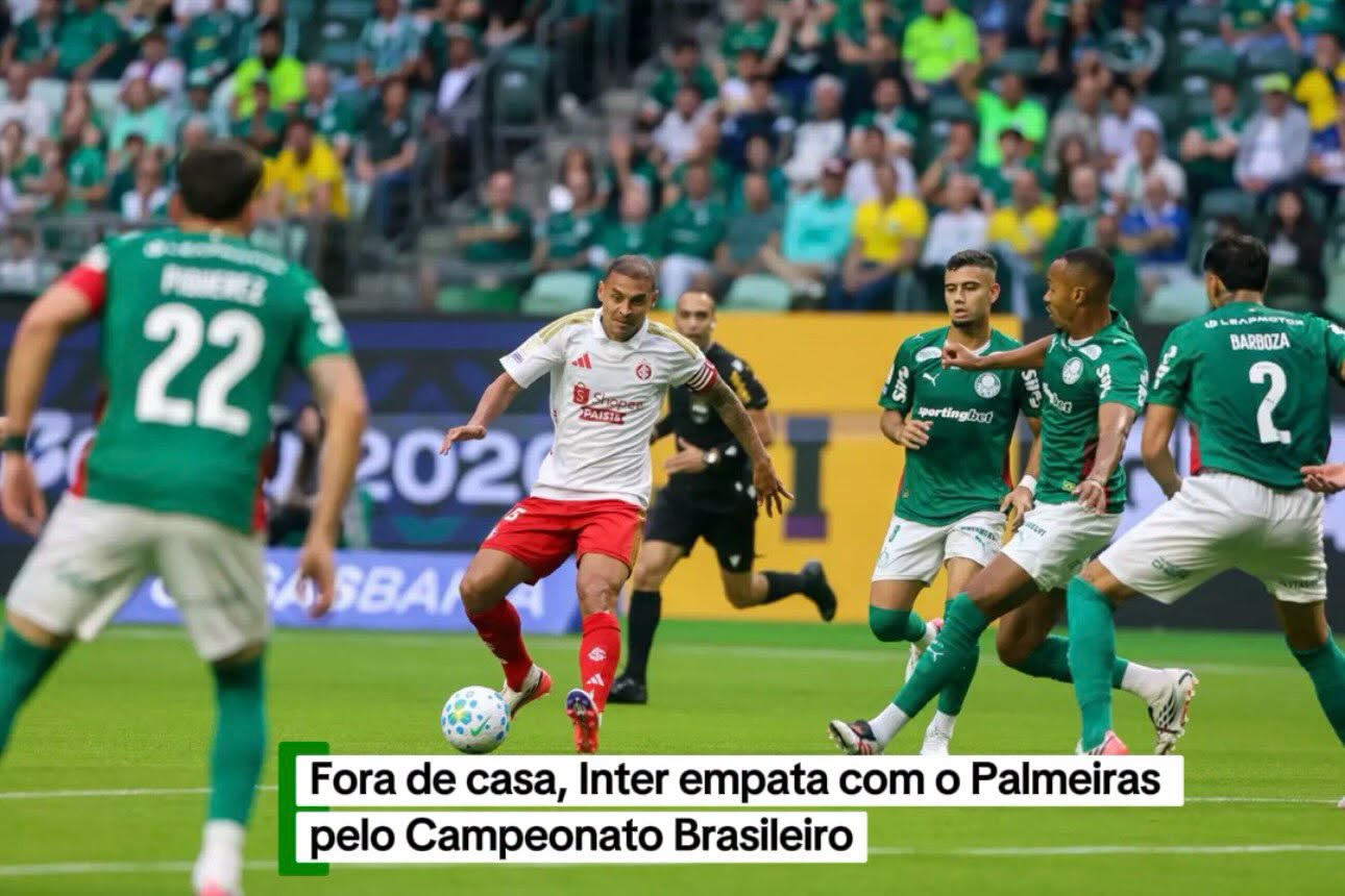 Fora de casa, Inter empata com o Palmeiras pelo Campeonato Brasileiro