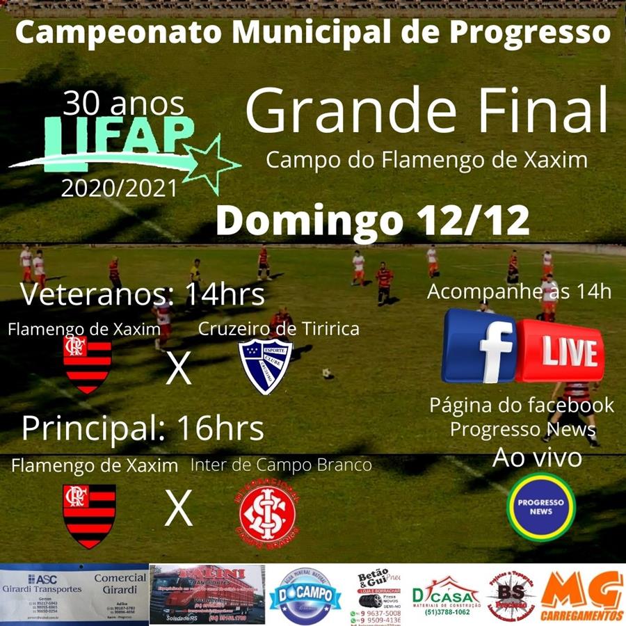 Grande final do Municipal de Progresso domingo 12/12 em Xaxim