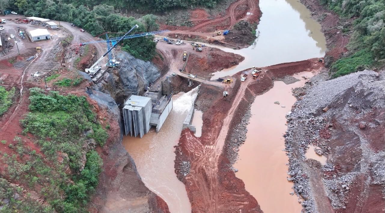 Hidrelétrica Vale do Leite alcança 55% de execução no Rio Forqueta