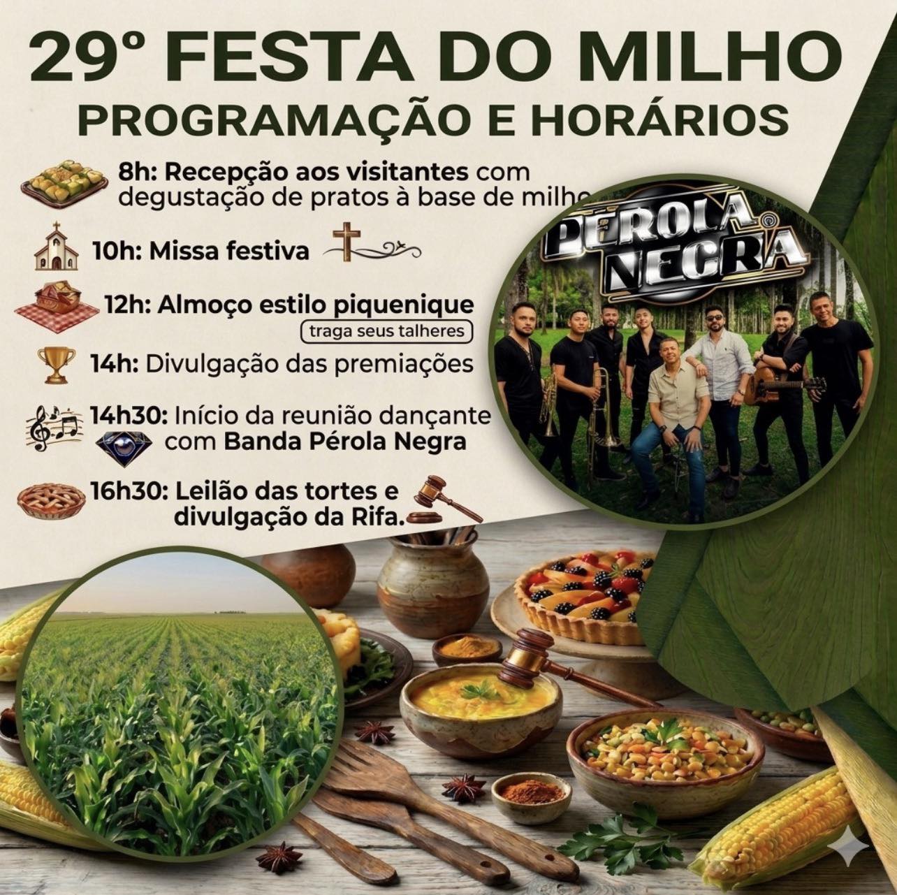 Inscrições Abertas e Programação da 29ª Festa do Milho em Cabeceira de Tocas, dia 07 de junho 