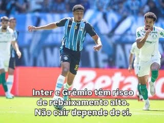 Inter e Grêmio têm risco de rebaixamento alto