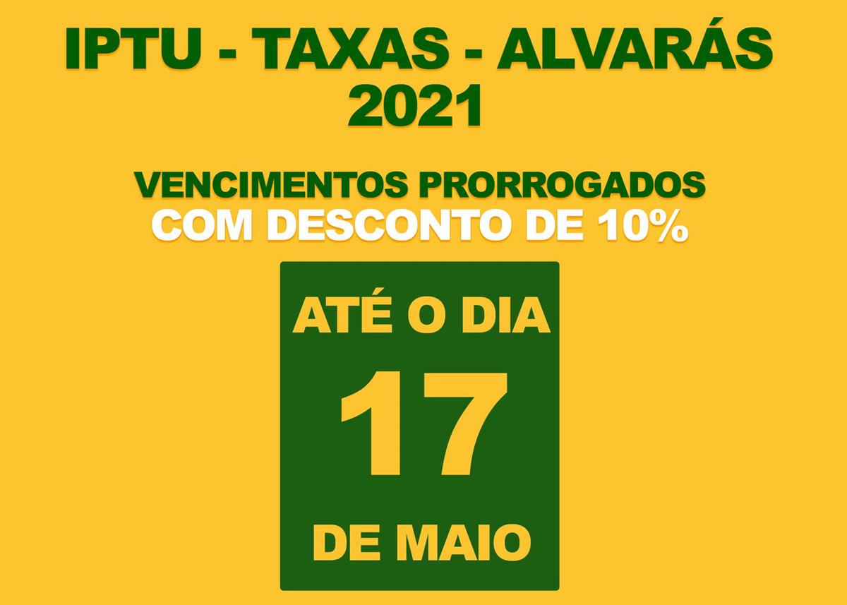 IPTU-TAXAS E ALVARÁS estão a disposição dos contribuintes 