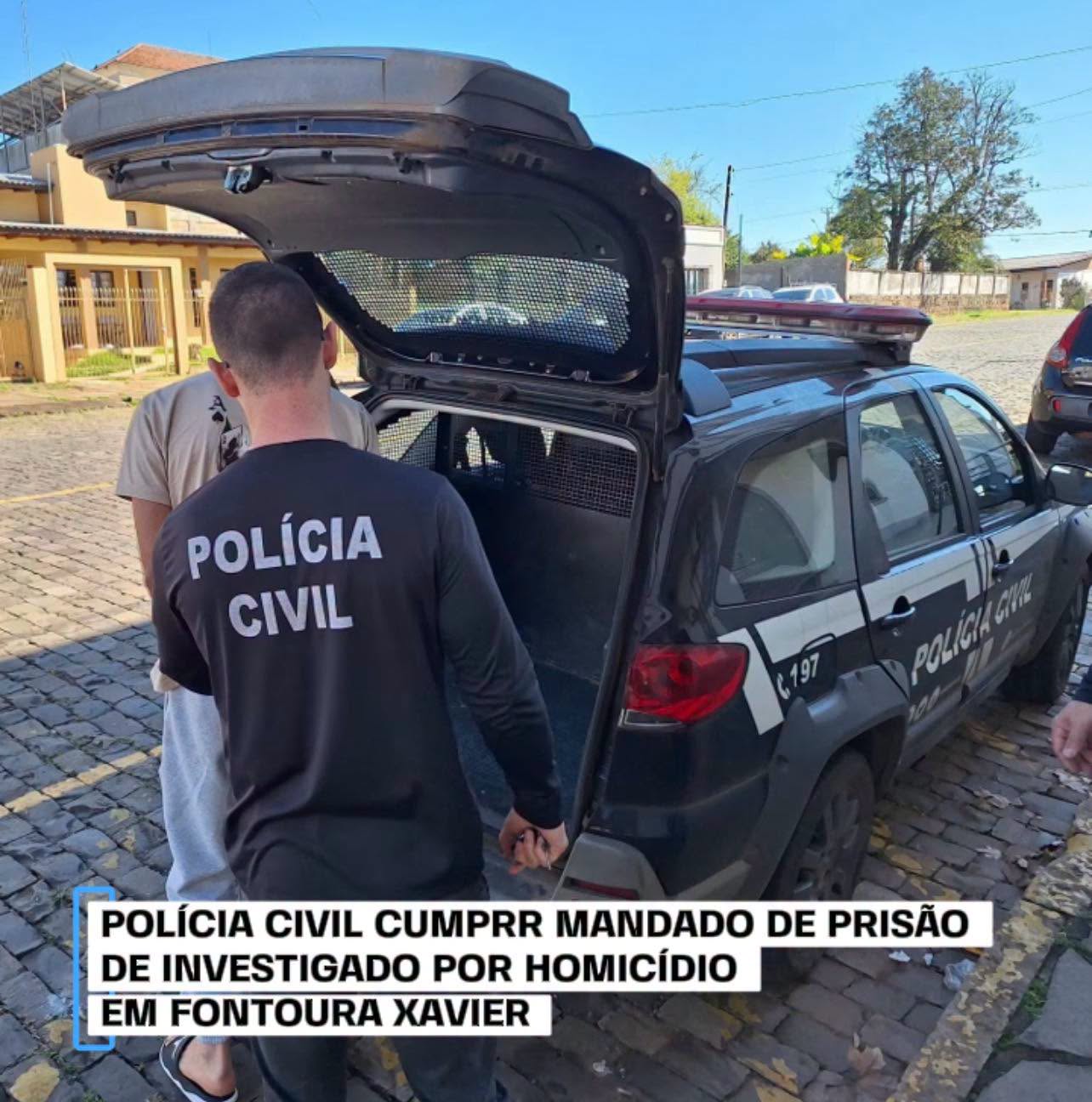Polícia Civil cumpre mandado de prisão de investigado por homicídio em Fontoura Xavier