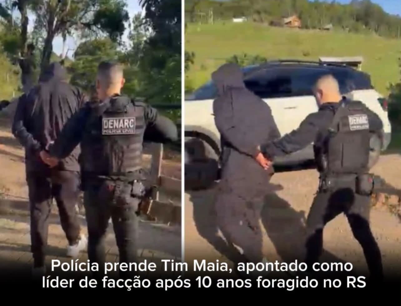 Polícia prende “Tim Maia”, apontado como líder de facção após 10 anos foragido no RS