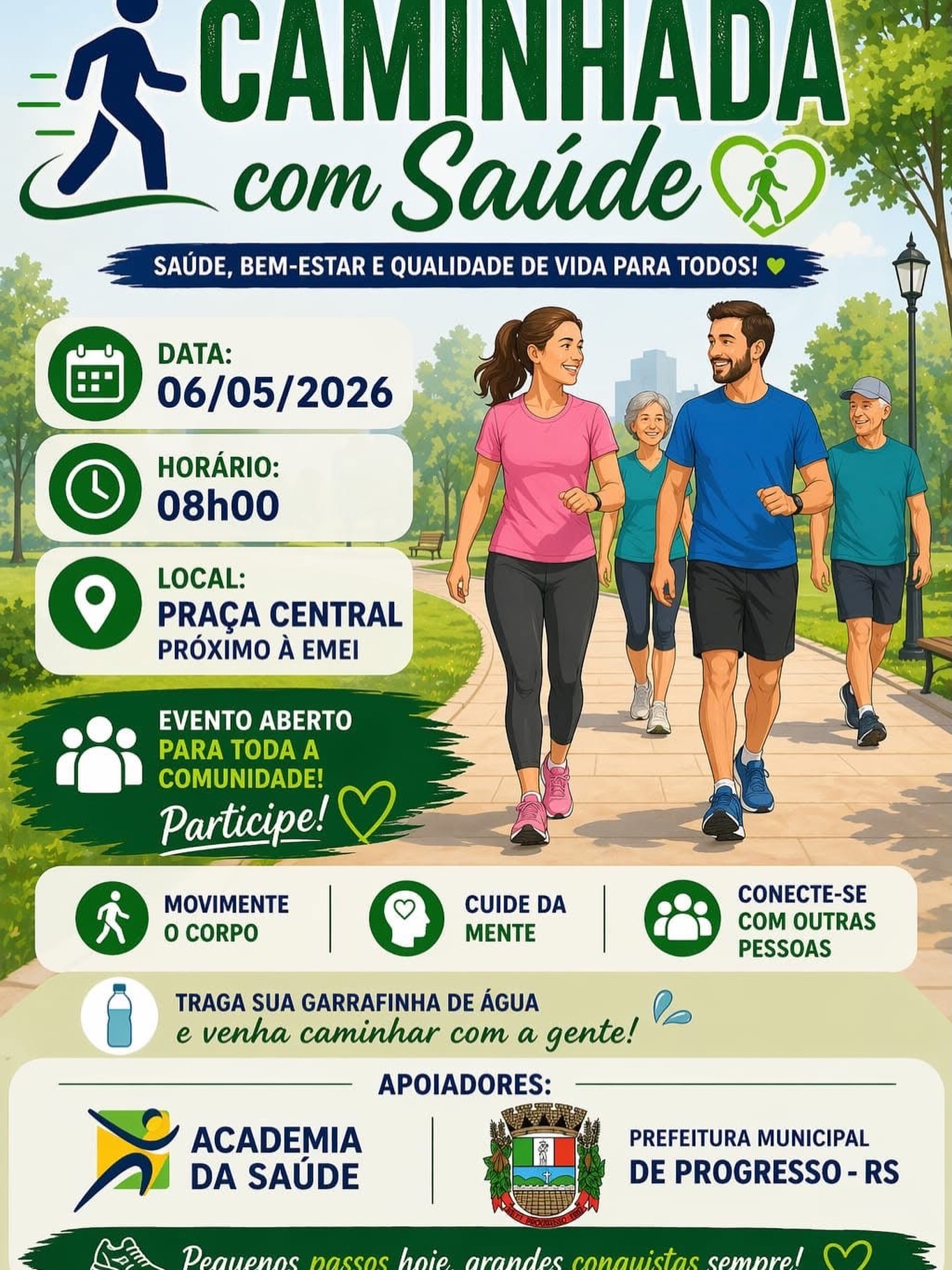 Progresso lança Grupo de Caminhada com Saúde