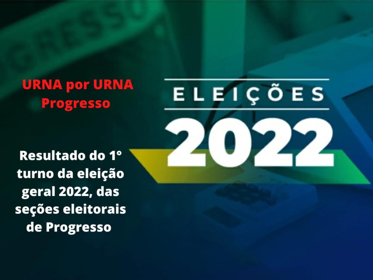 Resulta do 1º turno eleição geral 2022, das seções eleitorais de Progresso