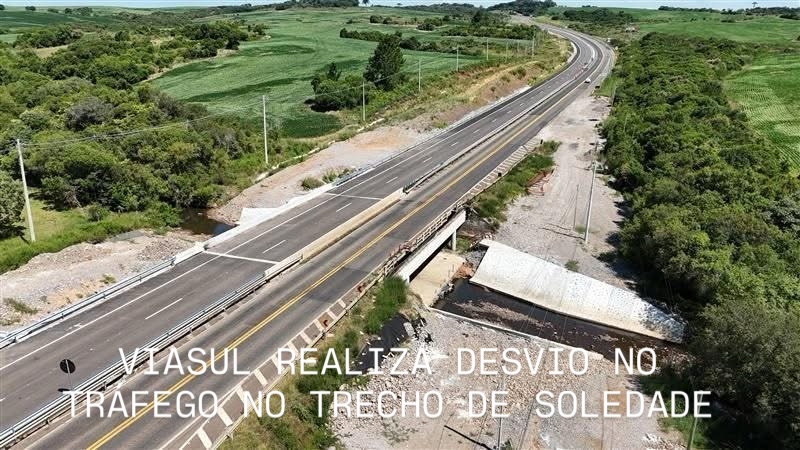 VIASUL REALIZA DESVIO DE TRÁFEGO NO TRECHO DE SOLEDADE PARA AVANÇO DAS OBRAS DE ALARGAMENTO E RECUPERAÇÃO DA PONTE EXISTENTE SOBRE O ARROIO TATIM